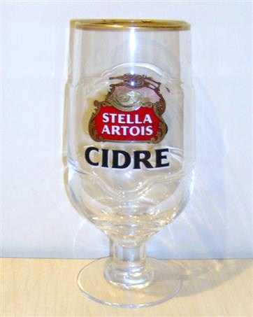 beer glass from the Stella Artois brewery in Belgium with the inscription 'Stella Artois Cidre'