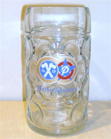 beer glass from the Hacker-Pschorr brewery in Germany with the inscription '1417 Hacker Pschorr'