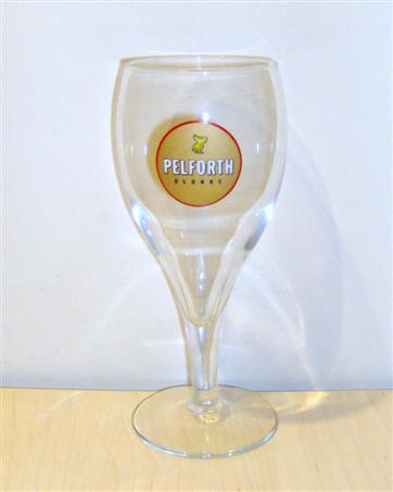 beer glass from the Pelican-Pelforth brewery in France with the inscription 'Pelforth Blonde'