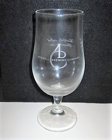 beer glass from the Andwell  brewery in England with the inscription 'Andwell Brewing Company'