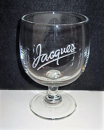 beer glass from the Jacques brewery in England with the inscription 'Jacques'