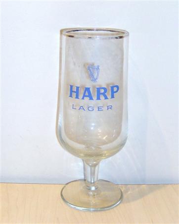 beer glass from the Guinness  brewery in Ireland with the inscription 'Harp Larger'