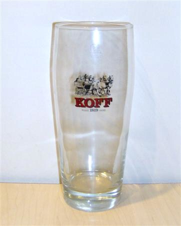 beer glass from the Sinebrychoff brewery in Finland with the inscription 'Koff Perust 1819 Grund'