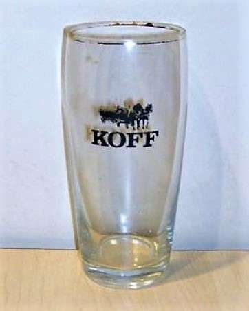 beer glass from the Sinebrychoff brewery in Finland with the inscription 'Koff'