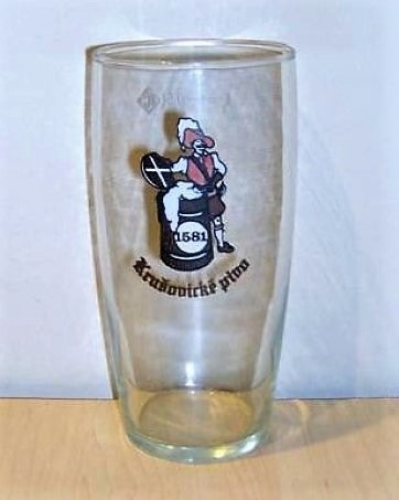 beer glass from the Krusovice brewery in Czech Republic with the inscription '1581 Krusovicke Pivo'