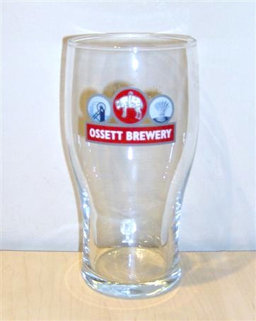 beer glass from the Ossett brewery in England with the inscription 'Ossett Brewery '