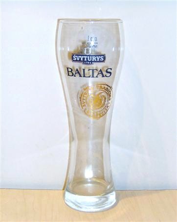 beer glass from the Svyturys-Utenos Alus brewery in Lithuania with the inscription 'Svyturys 1784 Baltas'