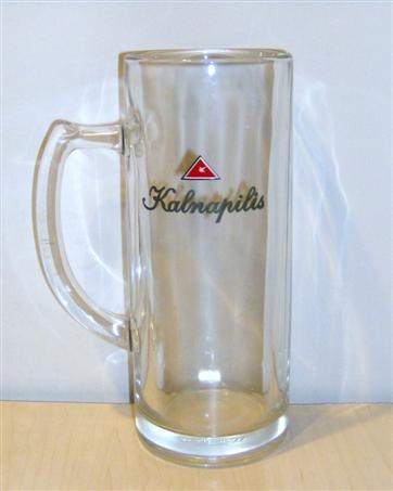 beer glass from the Kalnapilis brewery in Lithuania with the inscription 'Kalnapilis'