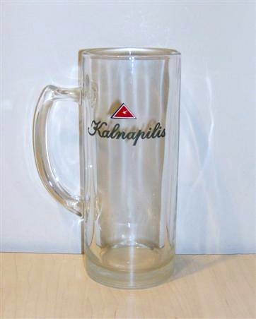 beer glass from the Kalnapilis brewery in Lithuania with the inscription 'Kalnapilis'