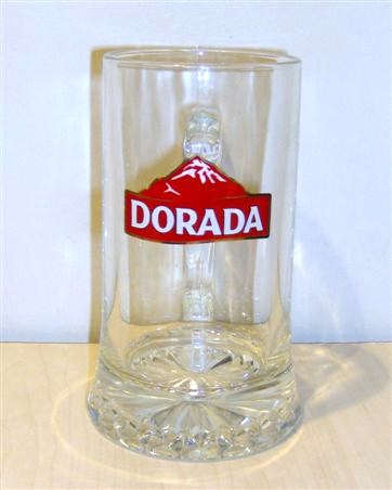 beer glass from the Compania Cervecera de Canarias brewery in Spain with the inscription 'Dorada'