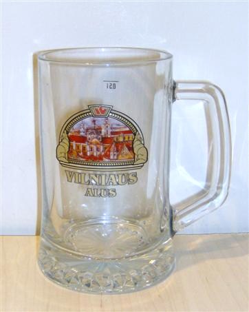 beer glass from the Vilniaus Alus brewery in Lithuania with the inscription 'Vilniaus Alus'