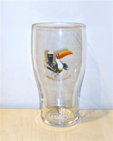 beer glass from the Guinness  brewery in Ireland with the inscription 'Brewed In Dublin Guinness'