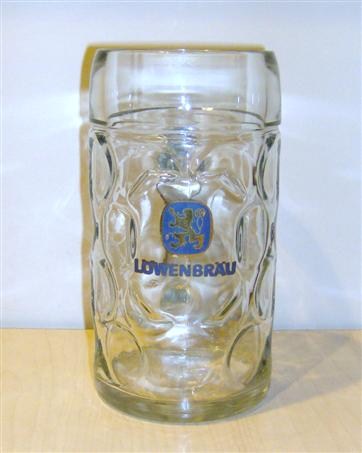 beer glass from the Lowenbrau brewery in Germany with the inscription 'Lowenbrau '