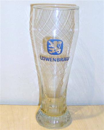 beer glass from the Lowenbrau brewery in Germany with the inscription 'Lowenbrau'