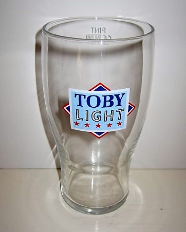 beer glass from the Charrington brewery in England with the inscription 'Toby Light'