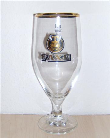 beer glass from the Faxe  brewery in Denmark with the inscription 'Faxe'