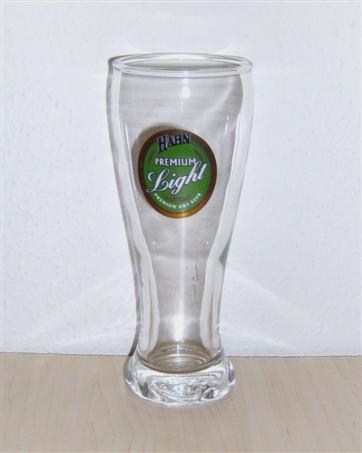 beer glass from the Hahn  brewery in Australia with the inscription 'Hahn Premium Light Premium Dry Beer'