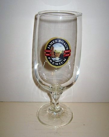 beer glass from the James Boag's brewery in Australia with the inscription 'James Boag's Premium Tasmanas Finest Premium Lager'