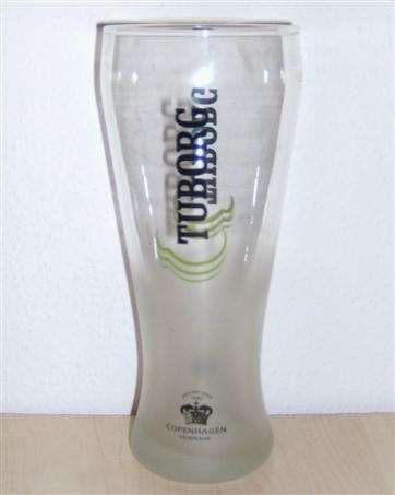 beer glass from the Tuborg brewery in Denmark with the inscription 'Tuborg Enjoyed Since 1880 Copenhagen Denmark'