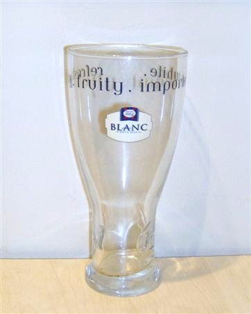 beer glass from the Kronenbourg brewery in France with the inscription 'Kronenbourg 1664 Blanc White Beer'