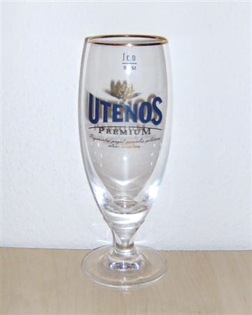 beer glass from the Svyturys-Utenos Alus brewery in Lithuania with the inscription 'Utenos Premium'