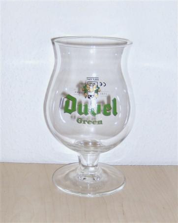 beer glass from the Duvel Moortgat brewery in Belgium with the inscription 'Anno 1871 Duvel Green'