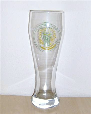 beer glass from the Tarusku  Alaus  brewery in Lithuania with the inscription 'Kanapinis NaturALUS'