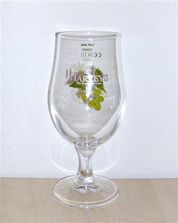 beer glass from the Harvey & Son brewery in England with the inscription 'Harveys The Sussex Brewery'