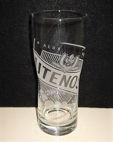 beer glass from the Svyturys-Utenos Alus brewery in Lithuania with the inscription 'Alus Utenos Alus Premium Lager'