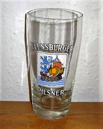 beer glass from the Flensburger  brewery in Germany with the inscription 'Flensburger Pilsner'