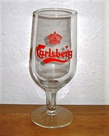 beer glass from the Carlsberg brewery in Denmark with the inscription 'Carlsberg'