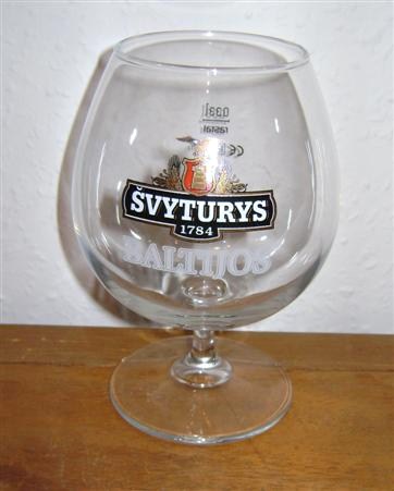 beer glass from the Svyturys-Utenos Alus brewery in Lithuania with the inscription 'Svyturys 1784 Baltijos'