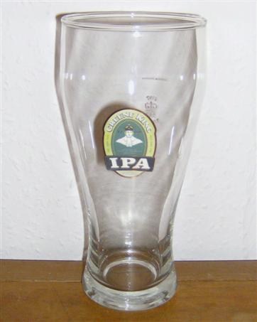 beer glass from the Greene King brewery in England with the inscription 'Greene King IPA Bitter '