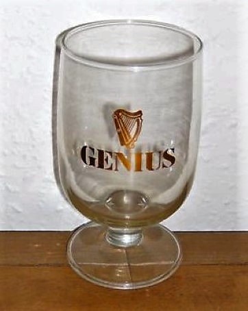 beer glass from the Guinness  brewery in Ireland with the inscription 'Genius'