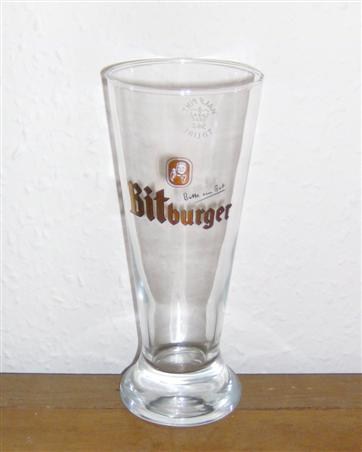 beer glass from the Bitburger brewery in Germany with the inscription 'Bitte ein Bit Bitburger'