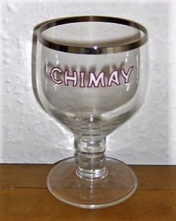 beer glass from the Chimay  brewery in Belgium with the inscription 'Chimay'