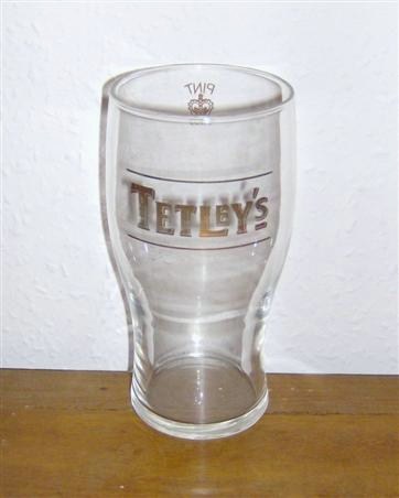 beer glass from the Tetley's brewery in England with the inscription 'Tetleys'