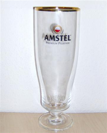beer glass from the Amstel brewery in Netherlands with the inscription 'Amstel Premium Pilsener'