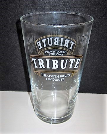 beer glass from the St. Austlell  brewery in England with the inscription 'Tribute The South West's Favourite'