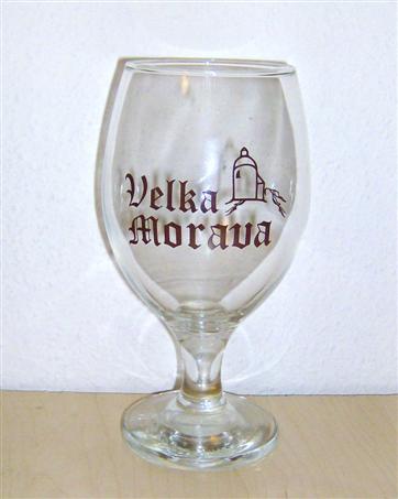 beer glass from the Velka Morava brewery in Russia with the inscription 'Velka Morava'