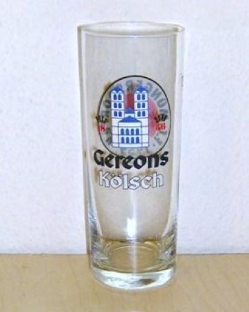 beer glass from the Hubertus Brauerei Koln brewery in Germany with the inscription '1846 Gereons Kolsch'