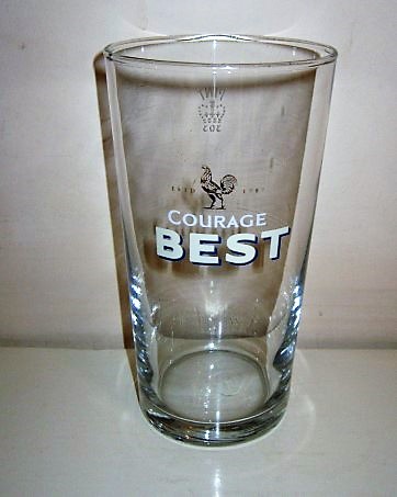 beer glass from the Courage brewery in England with the inscription 'Estd 1787 Courage Best'