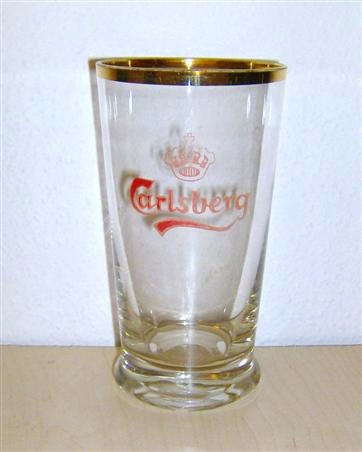 beer glass from the Carlsberg brewery in Denmark with the inscription 'Carlsberg'