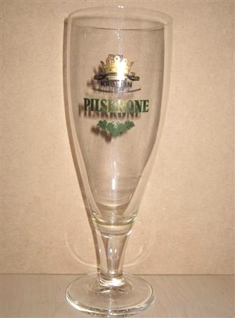 beer glass from the Kronen  brewery in Germany with the inscription 'Kronen Dortmunder privatbrauerei Pilskrone'
