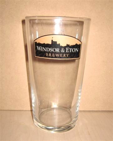 beer glass from the Windsor & Eton brewery in England with the inscription 'Windsor & Eton Brewery'