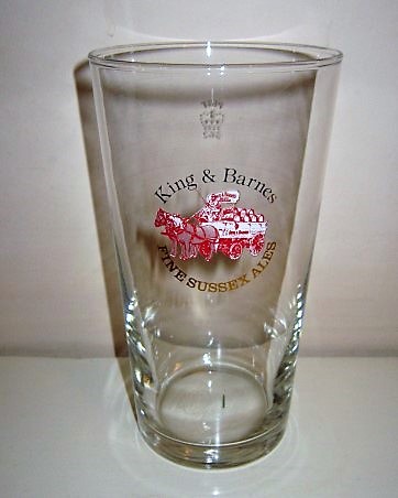 beer glass from the King & Barnes brewery in England with the inscription 'King & Barnes Fine Sussex Ales'