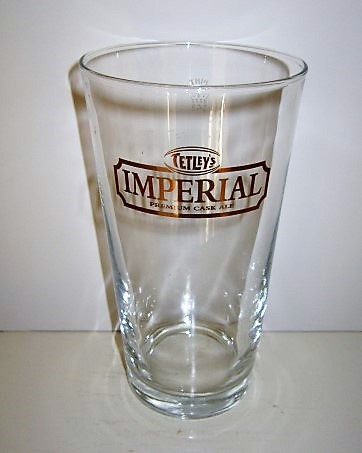 beer glass from the Tetley's brewery in England with the inscription 'Tetley's Imperial Premium Cask Ale'