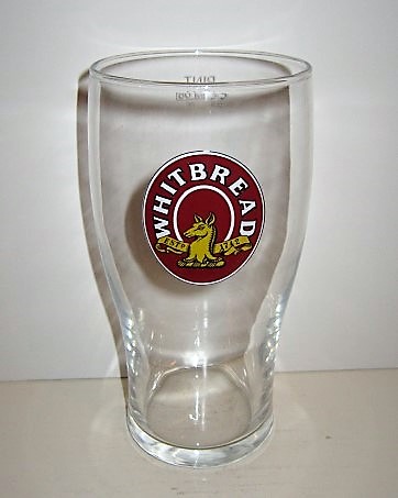 beer glass from the Whitbread  brewery in England with the inscription 'Whitbread Est 1742'
