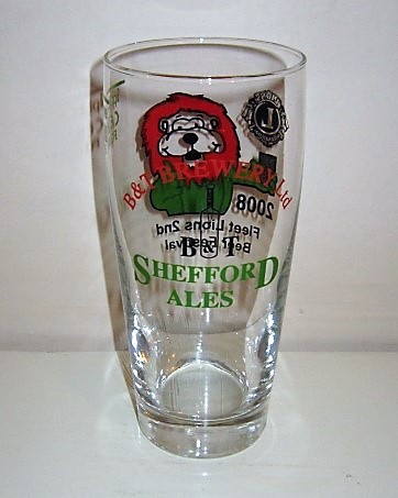 beer glass from the B&T Brewery brewery in England with the inscription 'B&T Brewery Ltd B&T Shefford Ales'