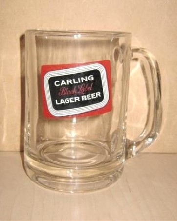 beer glass from the Carling brewery in Canada with the inscription 'Carling Black Label Lager'